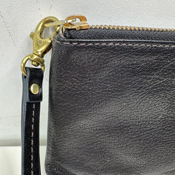 FOSSIL Wallet Wristlet Black Zip Around Clutch Leather Multicard - Picture 3 of 12